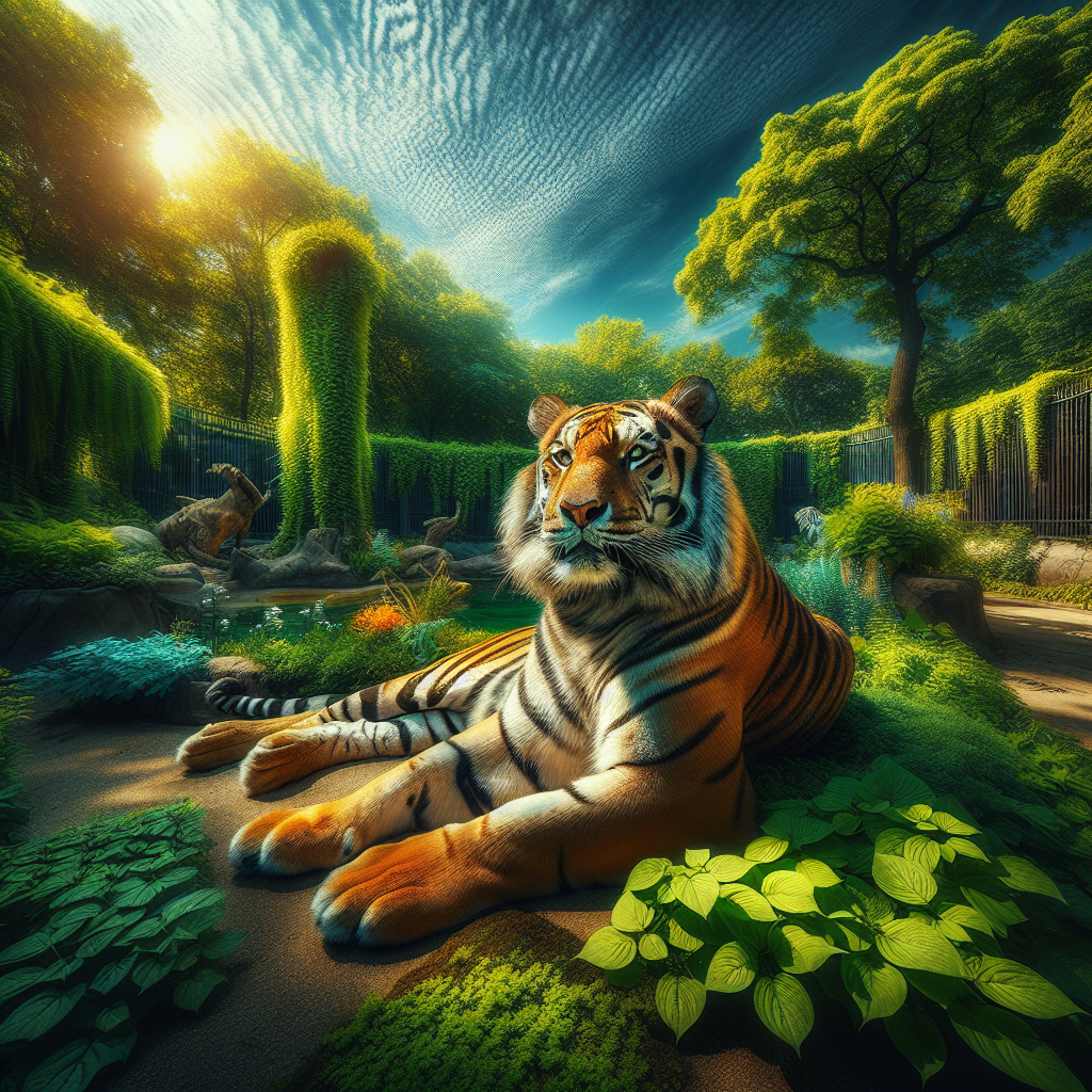 Tigre no zoológico
