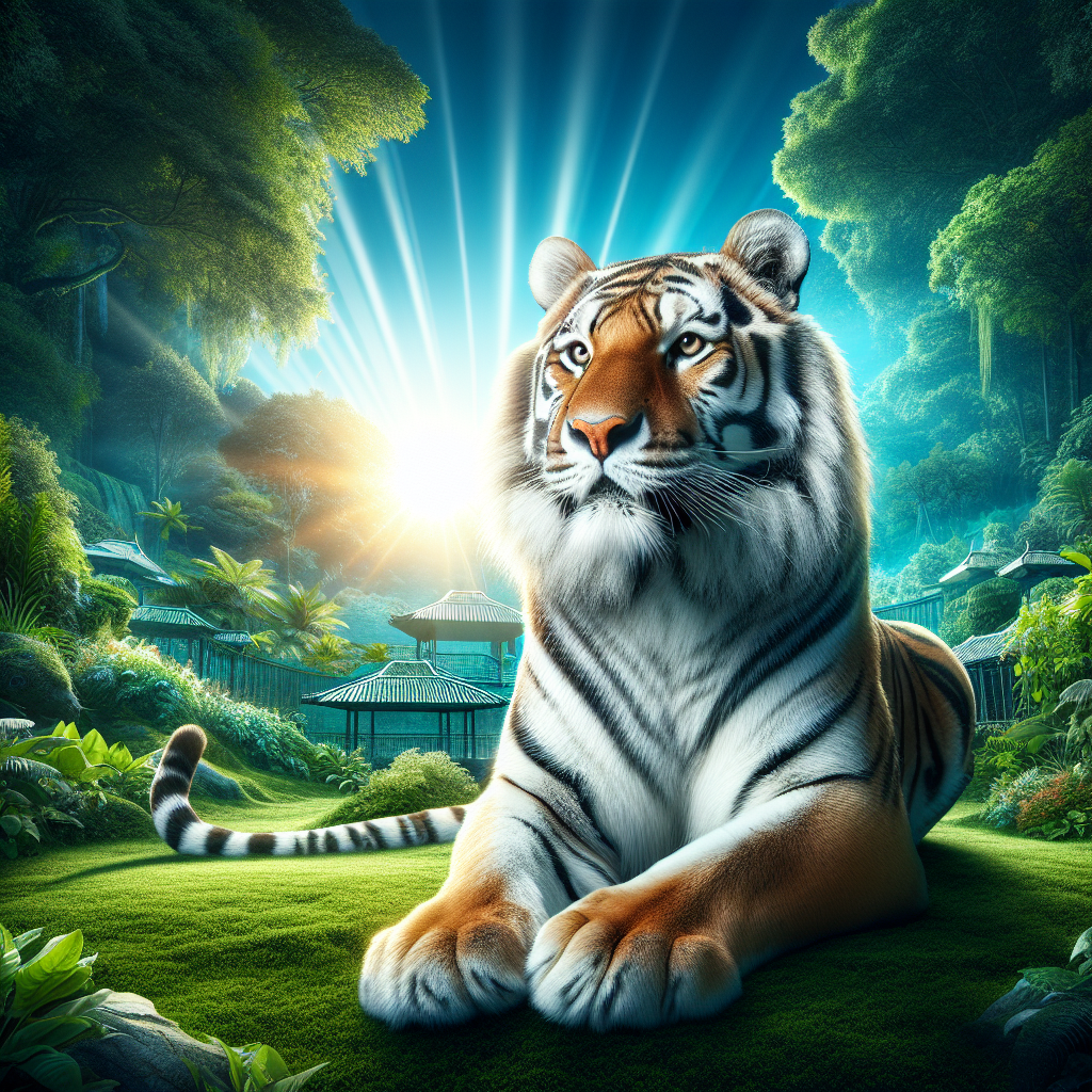 Imagem de tigres em um zoológico